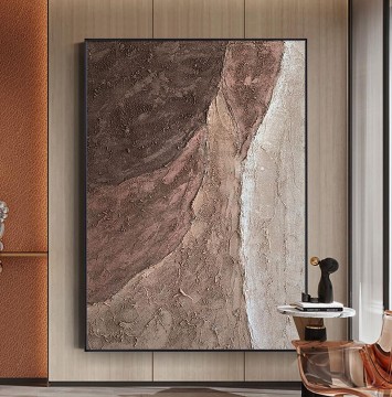 Beach brown sand wave abstract 15 wall art minimalism texture Oil Paintings